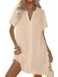 Halife Womens Bathing Suit Cover Up V Neck Bikini Swimsuit Coverup Summer Beach Cover Ups for Older Women Apricot L