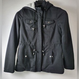 Ashley Hooded Zip-Up Sherpa Jacket - Large