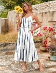 Zeagoo Maxi Dresses for Women 2025 Long Summer Dresses Spaghetti Strap Casual Dress Printed Cover Up Dress, Pattern-2,M