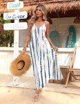 Zeagoo Maxi Dresses for Women 2025 Long Summer Dresses Spaghetti Strap Casual Dress Printed Cover Up Dress, Pattern-2,M