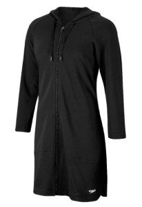 Speedo Women's Uv Cover Up Aquatic Quarter Sleeve Robe Solid Speedo Black, Medium