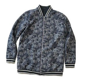 TAHARI Gale Metallic Navy Bomber Jacket - Medium