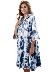 KFUBUO Surf Poncho Changing Towel Swim Robe with Pocket Plus Size Terry Cloth Swim Cover Up for Women Towel Poncho Hoodie