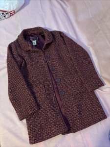 Pink Purple Knit Button Coat for Women