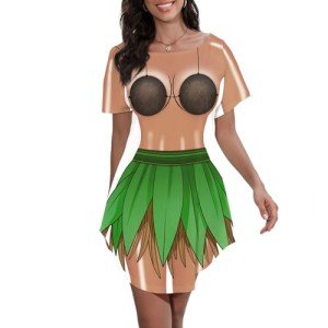 Seizesoul Women's Cute Bikini Printed T Shirt Dress Short Sleeve Baggy Shirt Beach Fun Swimwear Cover Up Dress