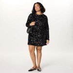 Luz Black Sequin Long Sleeve Mini Dress