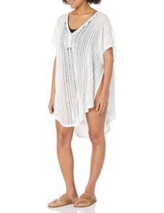 Hadley Wren Women's Standard Pull-on Swimsuit Cover Dress Fashion Accessory for Beach Or Pool Day, White, One Size