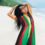 Hercicy 6 Pack Jamaica Swimsuit for Women Rasta Outfits African Accessories Bikini Cover Up Jewelry for Summer(Small-Medium)