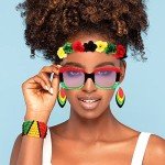 Hercicy 6 Pack Jamaica Swimsuit for Women Rasta Outfits African Accessories Bikini Cover Up Jewelry for Summer(Small-Medium)