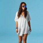 Hadley Wren Women's Standard Pull-on Swimsuit Cover Dress Fashion Accessory for Beach Or Pool Day, White, One Size