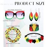 Hercicy 6 Pack Jamaica Swimsuit for Women Rasta Outfits African Accessories Bikini Cover Up Jewelry for Summer(Small-Medium)