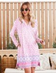 HOTOUCH Women's Print Cover Up Shirt Dress Sun Protection Bathsuit Cover Bikini Beachwear UPF 50+ Shirts