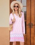 HOTOUCH Women's Print Cover Up Shirt Dress Sun Protection Bathsuit Cover Bikini Beachwear UPF 50+ Shirts