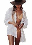 BUTTZO Women's Beachwear Bikini Swimwear Beach Sexy Cover up Oversized Shirt Tops Bathing Blouses Suit