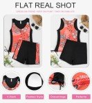 Dokotoo Two Piece Bathing Suits for Women Tummy Control Tankini Top and Boy Shorts Floral Print Drawstring Beachwear Tankini Swim Suits Red X-Large