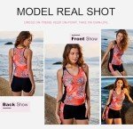 Dokotoo Two Piece Bathing Suits for Women Tummy Control Tankini Top and Boy Shorts Floral Print Drawstring Beachwear Tankini Swim Suits Red X-Large