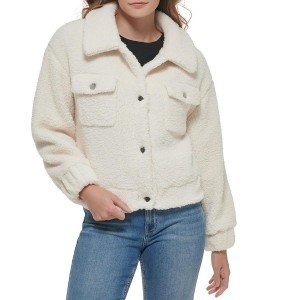 Calvin Klein Ivory Faux Fur Cold Weather Coat