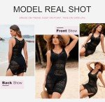 Dokotoo Coverups for Swimwear Women 2024 Summer Casual Crewneck Sleeveless Crochet Knit Hollow Out Coverup Side Split Beachwear Cruise Outfits Beach Outfits Black X-Small