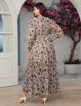 Wedding Guest Dresses Bohemian Long Sleeve Cocktail Dress for Women Floral Beachwear