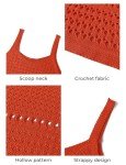 MIHOLL Sexy Bikini Cover Up for Women Sleeveless 2024 Summer Hollow Out Casual Crochet Beachwear Long Sundresses(Orange, Medium)