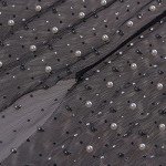 Chloefairy Women's Rhinestone Mesh Dress Pearl Cover Up Dress Sexy Sheer Coverups for Swimwear Bikini Bathing Suit Beachwear (as1, Alpha, x_l, Regular, Regular, Black)