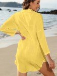 POGTMM Plus Size Swimsuits Coverup for Women Summer Beachwear Bathing Suit Cover Up Dress (XXL, Yellow)