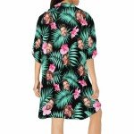 Custom Womens Swimsuit Cover Up Beach Bikini Swimwear V Neck Chiffon Coverups Personalized Face Bathing Suit Dress Shirt Cover Ups Beachwear Floral 09