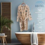 SECEL Evil Eye Robe, Boho Beachwear, Evil Eye Kimono - Aesthetic Handmade Bathrobe%100 Cotton Robe for Women Gym, Pool, Beach, Beach Cover Up, Morning Robe, Cardigan (L/XL, Evil Eye)
