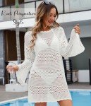 Womens Bathing Suit Cover Up, Beach Swimsuit Bikini Crochet Coverups Knitted Beachwear,White S