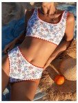 BEAUDRM Women's 2 Piece Floral Print Bikini Set Y2K Tankini Set Boho High Waist Swimsuit Full Coverage Bathing Suit Beachwear Multicolor X-Small