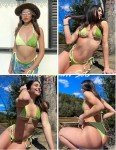 ZAFUL Bikini Swimsuits for Women String Self Tie Two Piece Bathing Suit High Cut Sexy Swimwear Beachwear Green XS