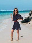JACWERA Women's Swimsuit Beach Cover Up Shirt Bikini Beachwear Bathing Suit Beach Dress Navy Blue