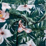 Hanna Nikole Women's Cross Back Bikini Set High Waist Swimsuit with Tie Knot High Cut Bikini Bottom Beachwear Peacock Blue Flowers Small