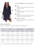 JACWERA Women's Swimsuit Beach Cover Up Shirt Bikini Beachwear Bathing Suit Beach Dress Navy Blue
