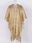 Rubruan Womens Beach Gold Cover Up Tassel Split Shawl Summer Beachwear Cardigan