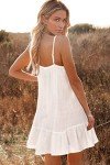OLYCN Women Summer Spaghetti Strap Bathing Suit Cover Ups V Neck Sleeveless Swimsuit Coverups Casual Loose Beachwear White