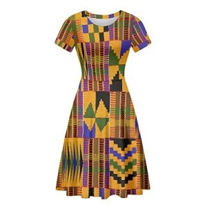 Plus Size Kente Tribal Print Dress for Women