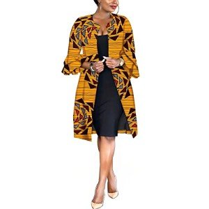 Ankara Print Long Jacket for Women