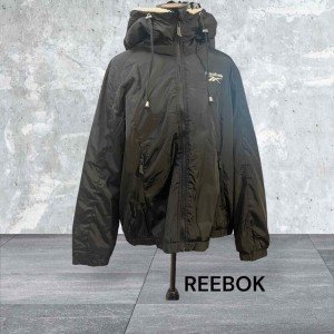 Women's Reebok Hooded Black Outerwear Coat, XL