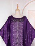 Purple Beaded African Maxi Dress for Women