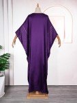 Purple Beaded African Maxi Dress for Women
