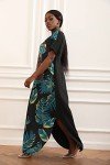 Melanin Women's Palm Leaf Maxi Dress - Black Magic