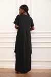 Melanin Women's Palm Leaf Maxi Dress - Black Magic