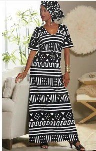 Black and White Afrocentric Damita Knit Dress - Size S