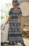 Black and White Afrocentric Damita Knit Dress - Size S