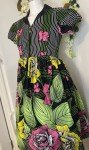 Custom African Print Short Sleeve Mid-Length Dress