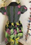 Custom African Print Short Sleeve Mid-Length Dress