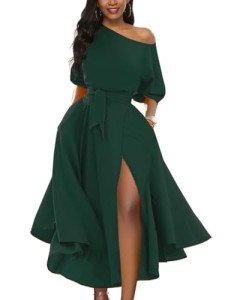 LILYIN Women’s Off-Shoulder Belted Cocktail Dress
