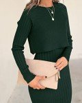 Ezbelle Women's Ribbed Knit Sweater Dress Set