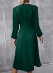 Long Sleeve Ruched A-Line Midi Dress for Women